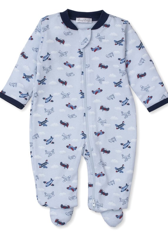 Kissy Kissy KK Sky-High Planes Footie with Zipper