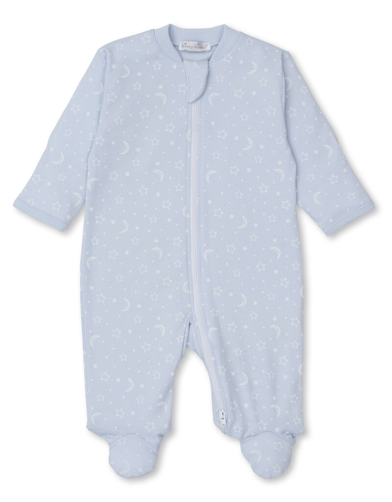 Kissy Kissy KK Crescent Moonlight Footie with Zipper- Blue