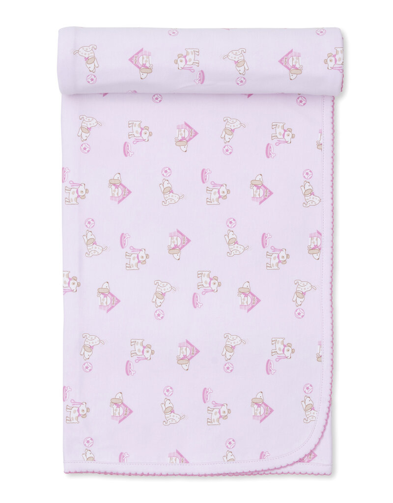 Kissy Kissy KK Blanket- Pink Pups in Action