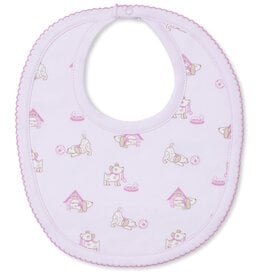 Kissy Kissy KK Bib- Pink Pups in Action