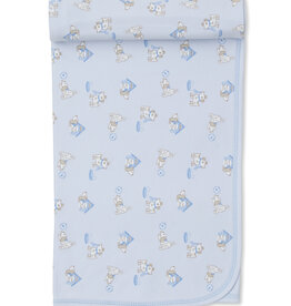 Kissy Kissy KK Blanket- Light Blue Pups in Action