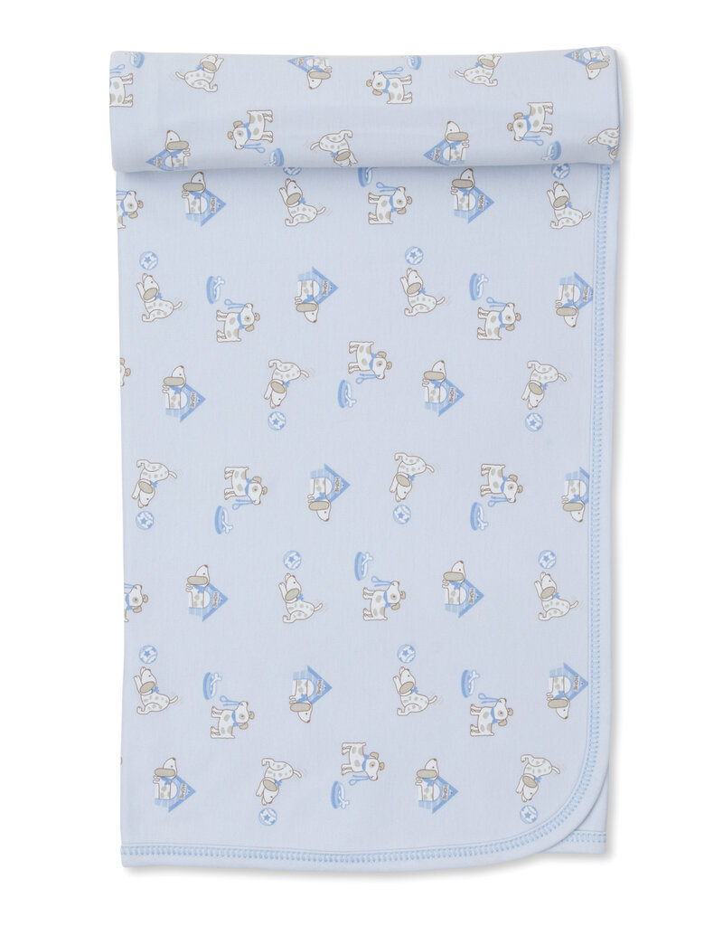 Kissy Kissy KK Blanket- Light Blue Pups in Action