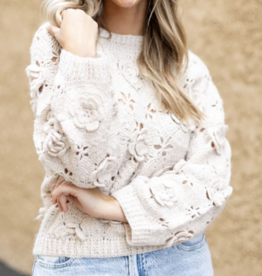 CA Flower Sweater- Ivory