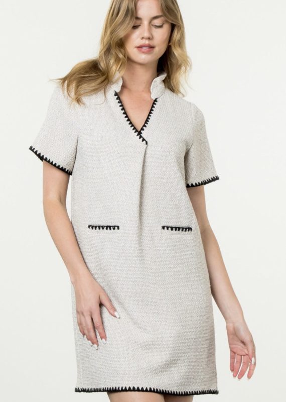 THML Tweed Short Sleeve Dress