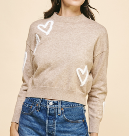 Heart Sweater- Taupe