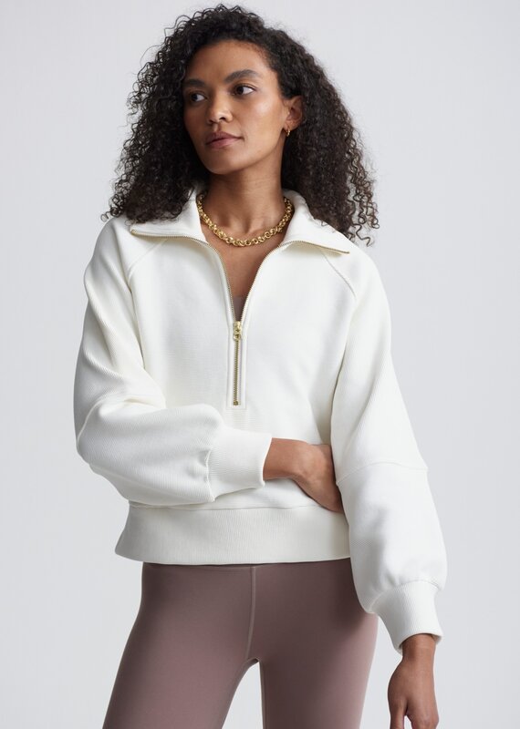 Varley Milano Half Zip Sweat- Ivory