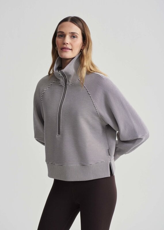 Varley Milano Half Zip Sweat- Cocoa Berry