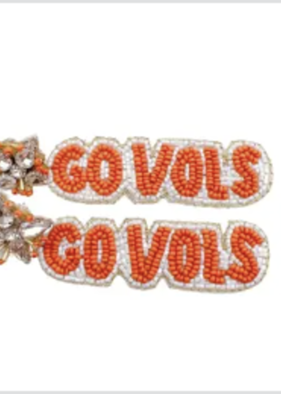 TJ Go Vols Orange/White Earrings