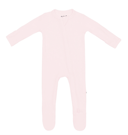 Kyte Baby Kyte Ribbed Zipper Footie in Sakura