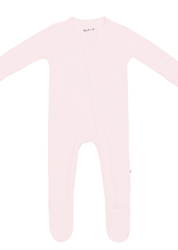 Kyte Baby Kyte Ribbed Zipper Footie in Sakura