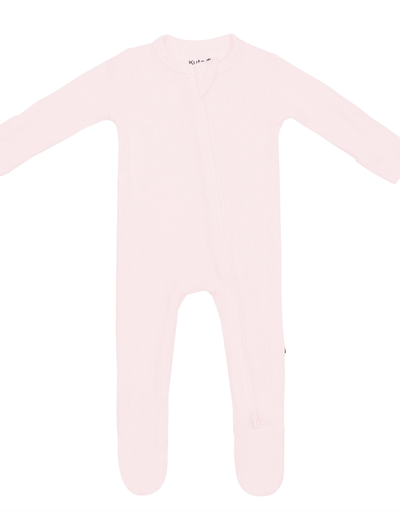 Kyte Baby Kyte Ribbed Zipper Footie in Sakura