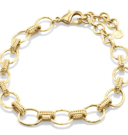 CDW Cleopatra Grande Link Bracelet 7+1.5"- Gold