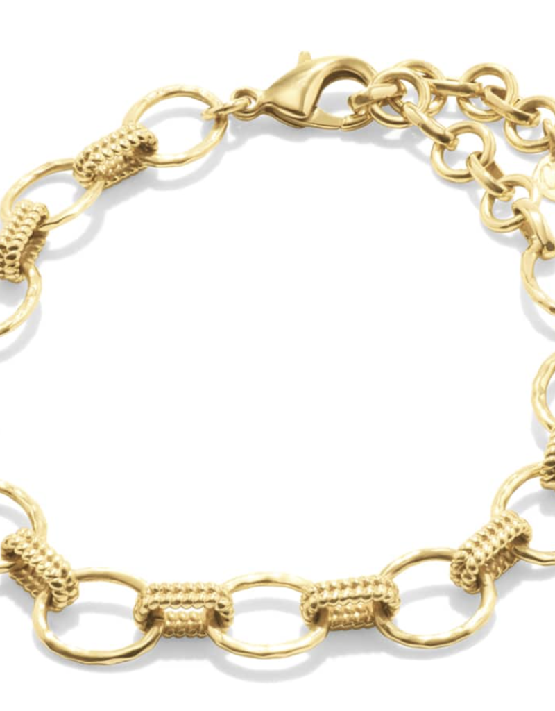 CDW Cleopatra Grande Link Bracelet 7+1.5"- Gold