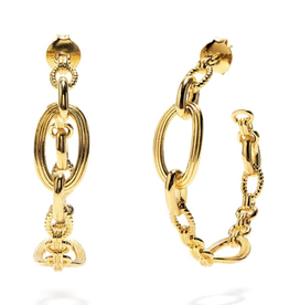 CDW Monique Chain Hoop Earrings-Gold