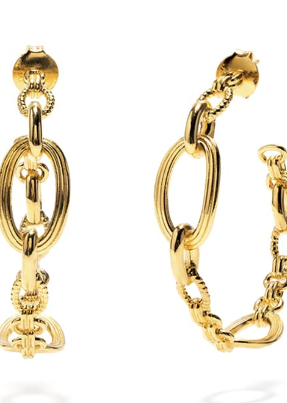 Capucine De Wulf CDW Monique Chain Hoop Earrings-Gold