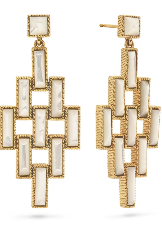 Capucine De Wulf CDW Pathway Post Drop Earrings- Mother of Pearl