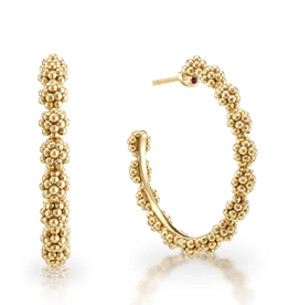 CDW Berry Icon Medium Hoop Earrings- Gold