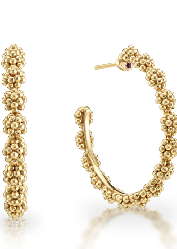 CDW Berry Icon Medium Hoop Earrings- Gold