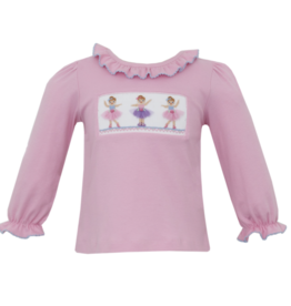 Anavini Ballerinas- Pink Knit Girl's Longsleeve