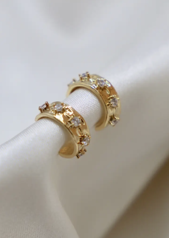 Cz Star Thick Hoops