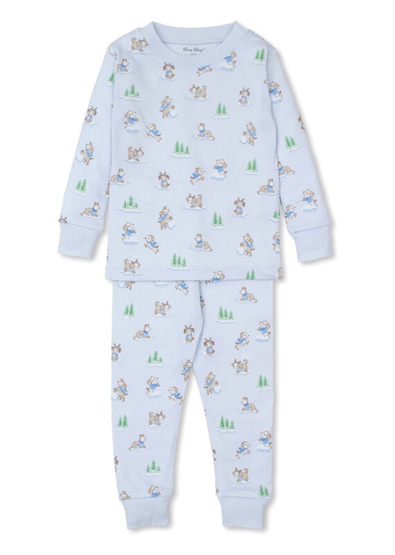 Kissy Kissy KK PJs Puppy Snowball Pranks Pajama Set- Blue