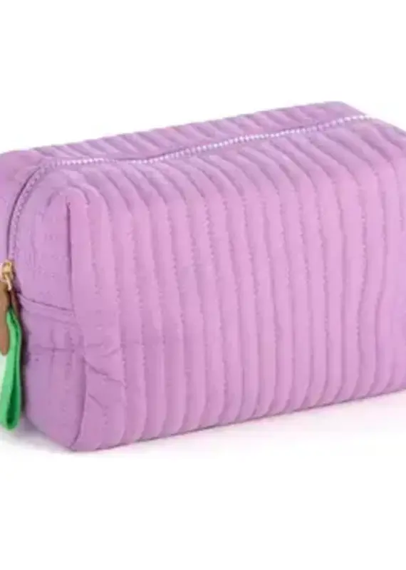 Ezra Large Boxy Cosmetic Pouch- Lilac