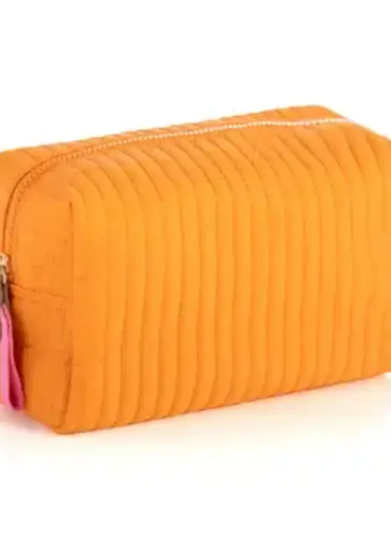 Ezra Large Boxy Cosmetic Pouch- Orange