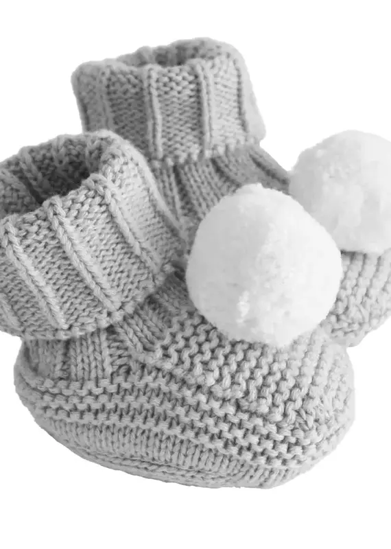 Alimrose Pom Pom Baby Socks Grey