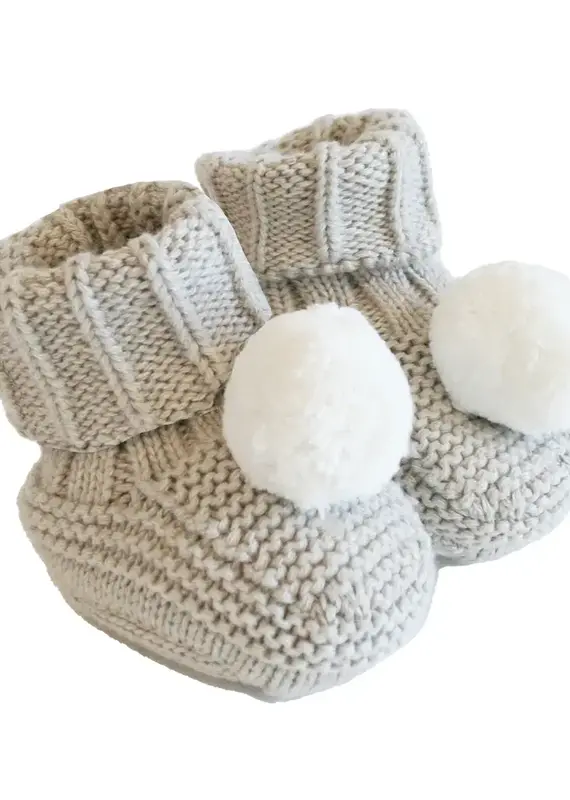 Alimrose Pom Pom Baby Socks Latte