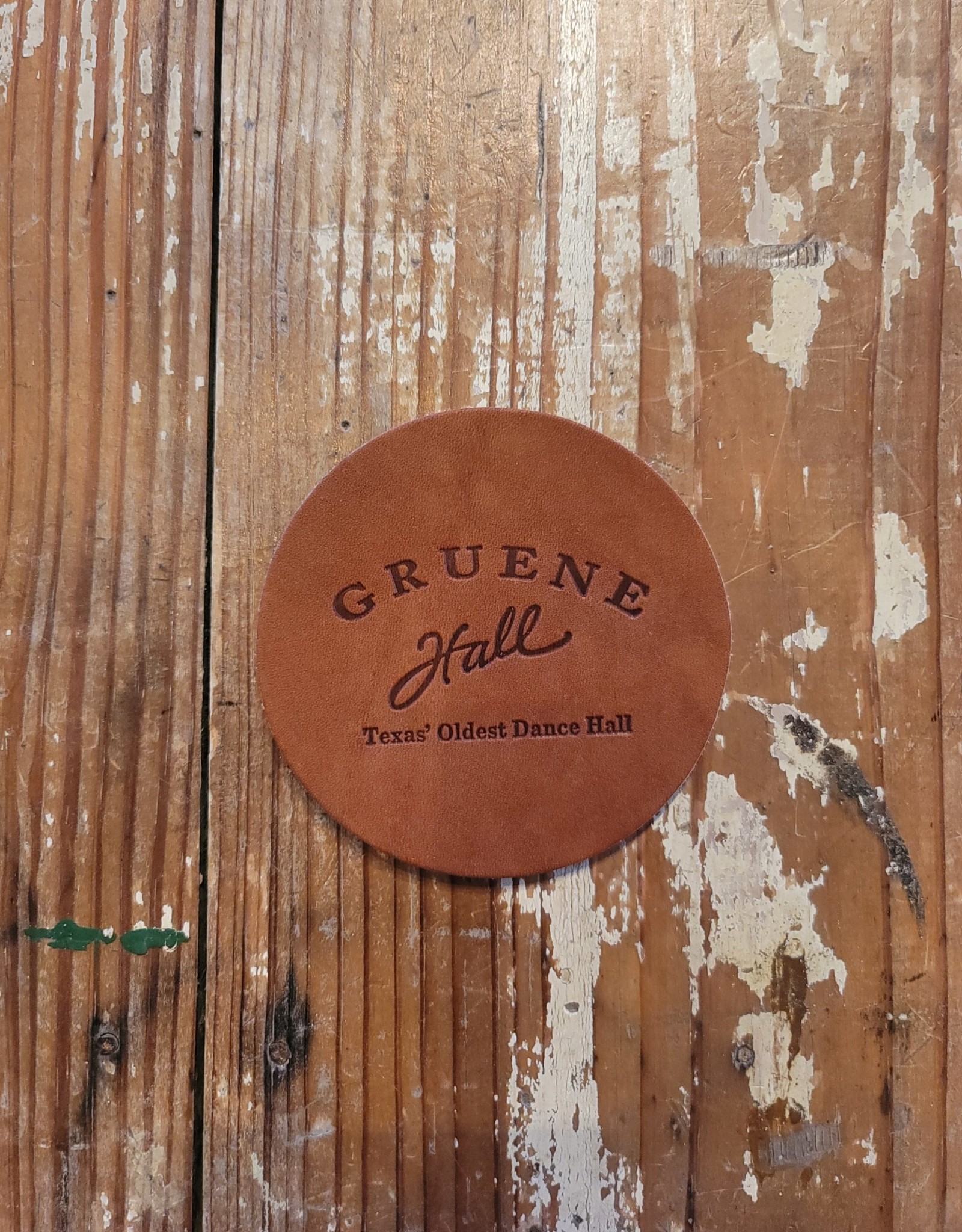 Gruene Hall Leather Coaster by Oowee
