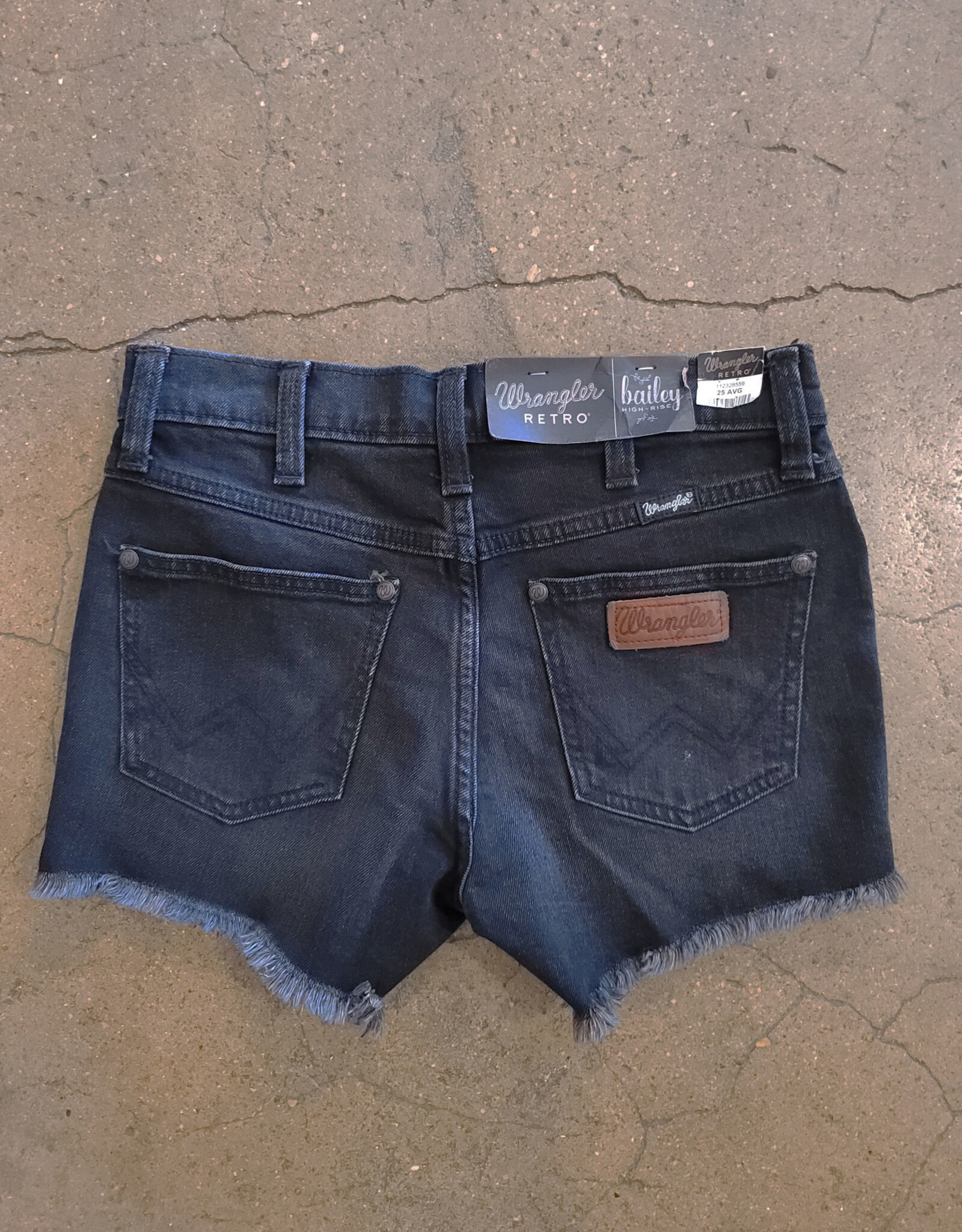 Wrangler Black Denim Cut-Off Shorts #112328559