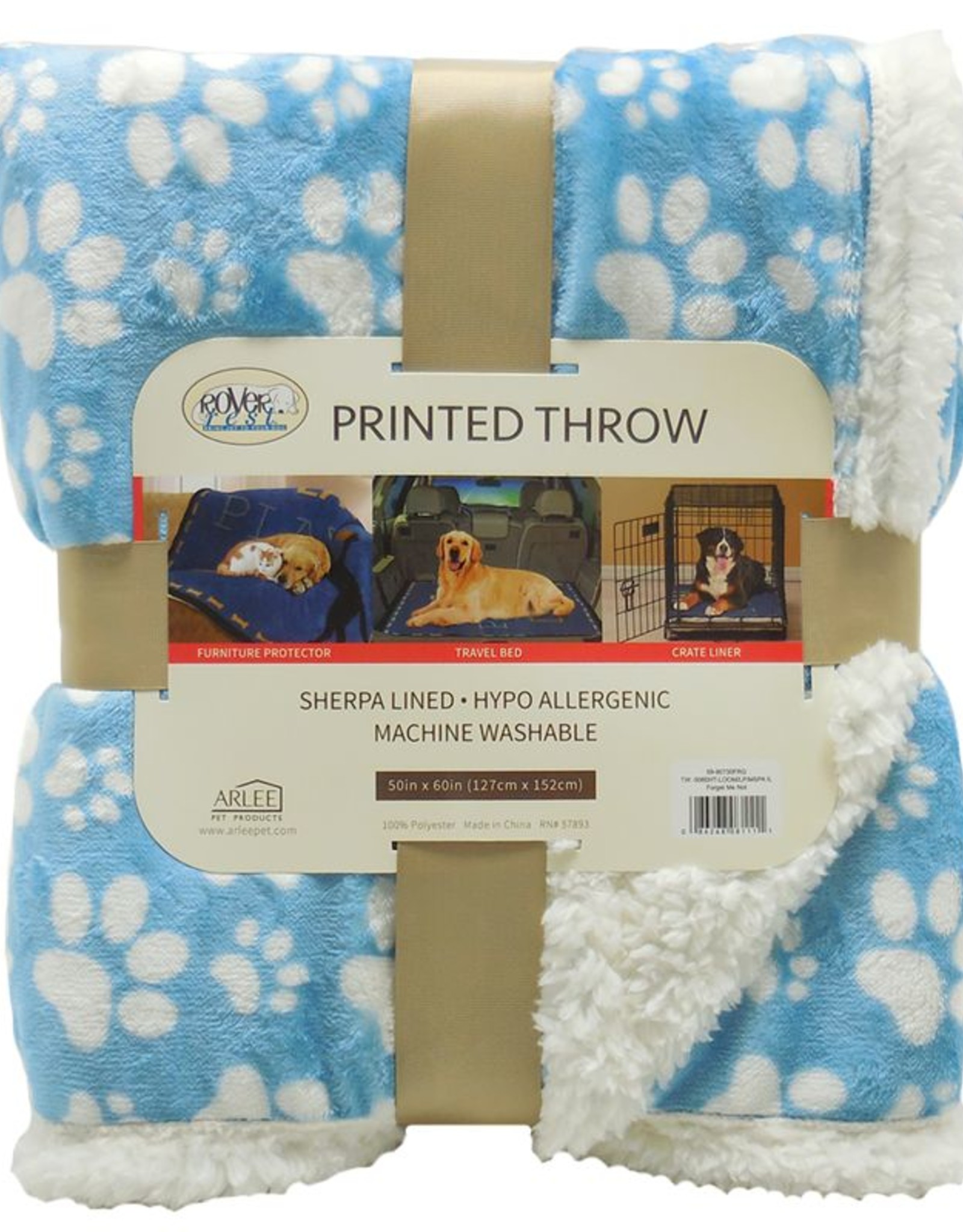Arlee Rover Throw Puppy Blue/White