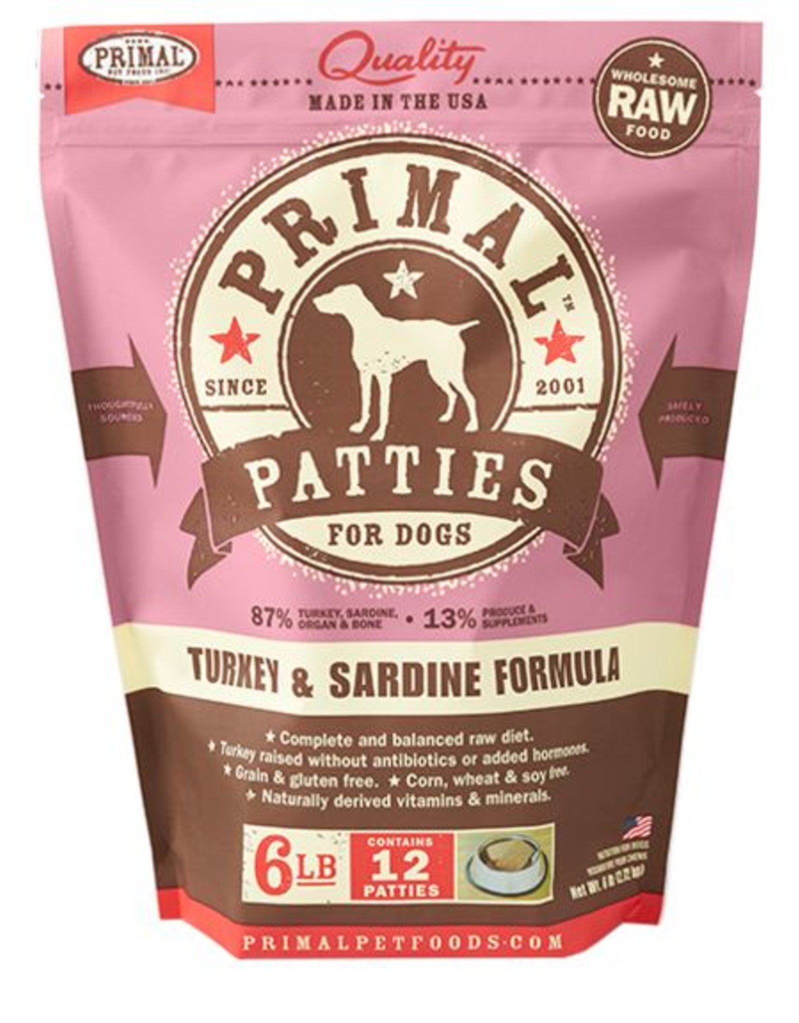 Primal Pet Food Primal Canine Raw Frozen Turkey & Sardine