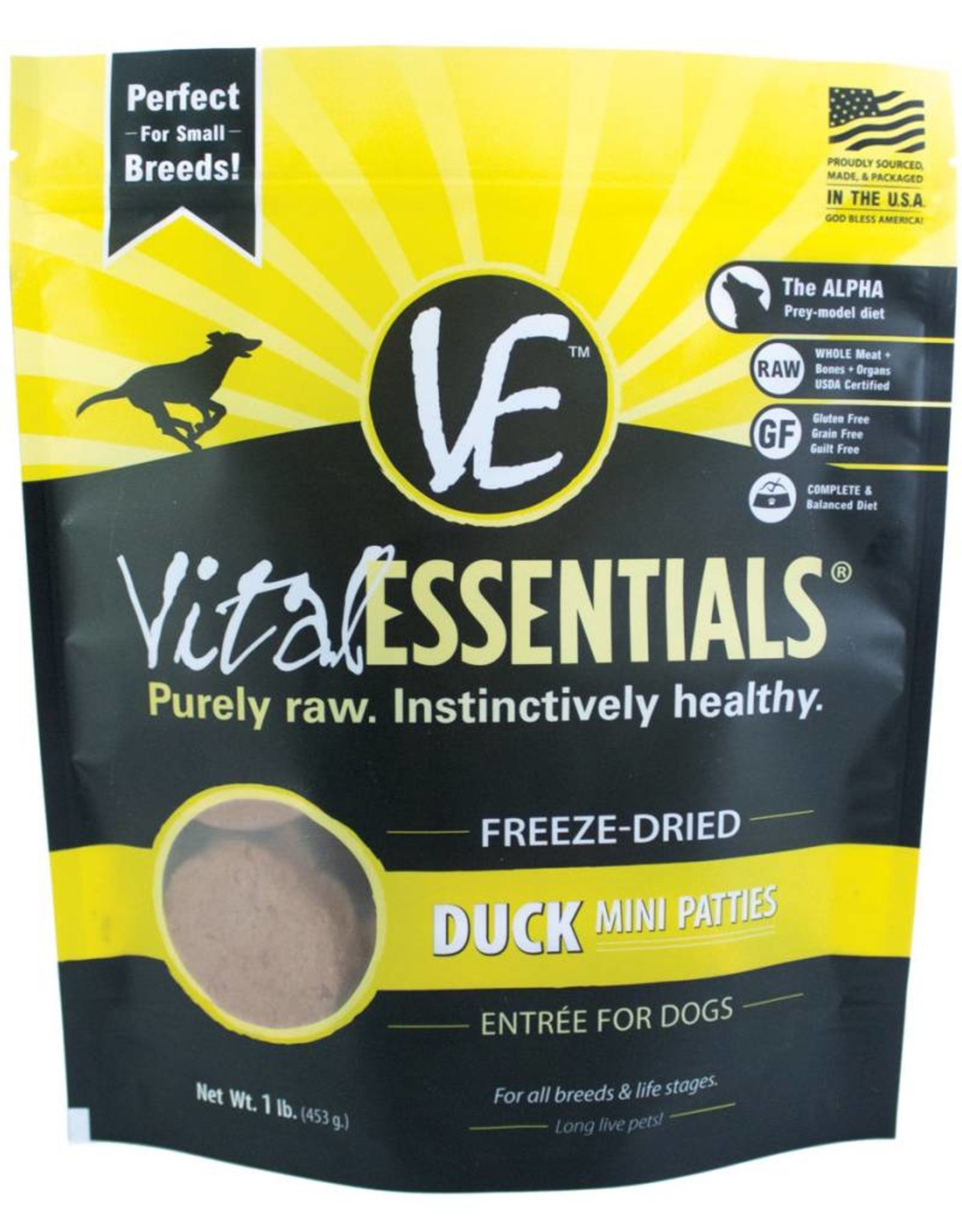 Vital Essentials Vital Essentials Dog Freeze-Dried Duck Mini Patties 14oz