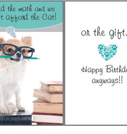 Dog Speak Dog Speak Card - Birthday - We Can't Afford The Cat