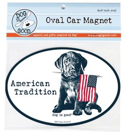 Dog Is Good Car Magnet: American Tradition