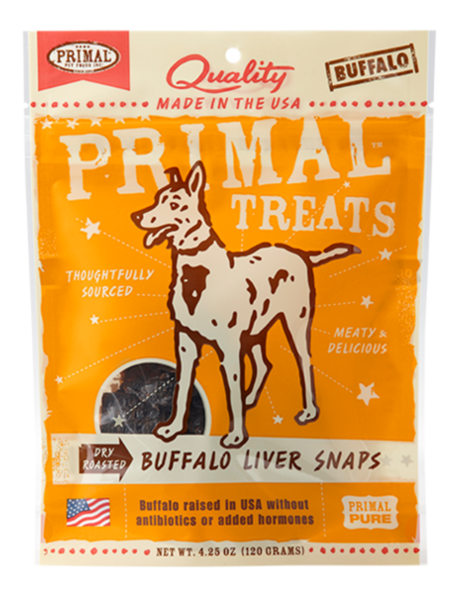 Primal Pet Food Primal Buffalo Liver Snaps Dry Roasted