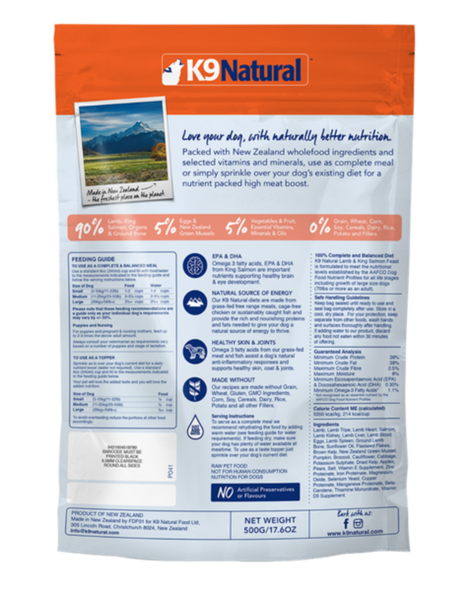 K9 Natural K9 Natural Freeze-Dried Lamb & King Salmon Feast