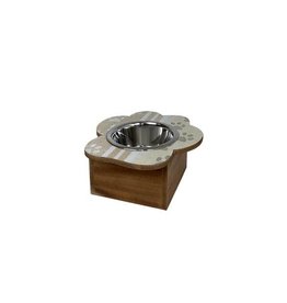 Paw Print Single Feeder in Ivory