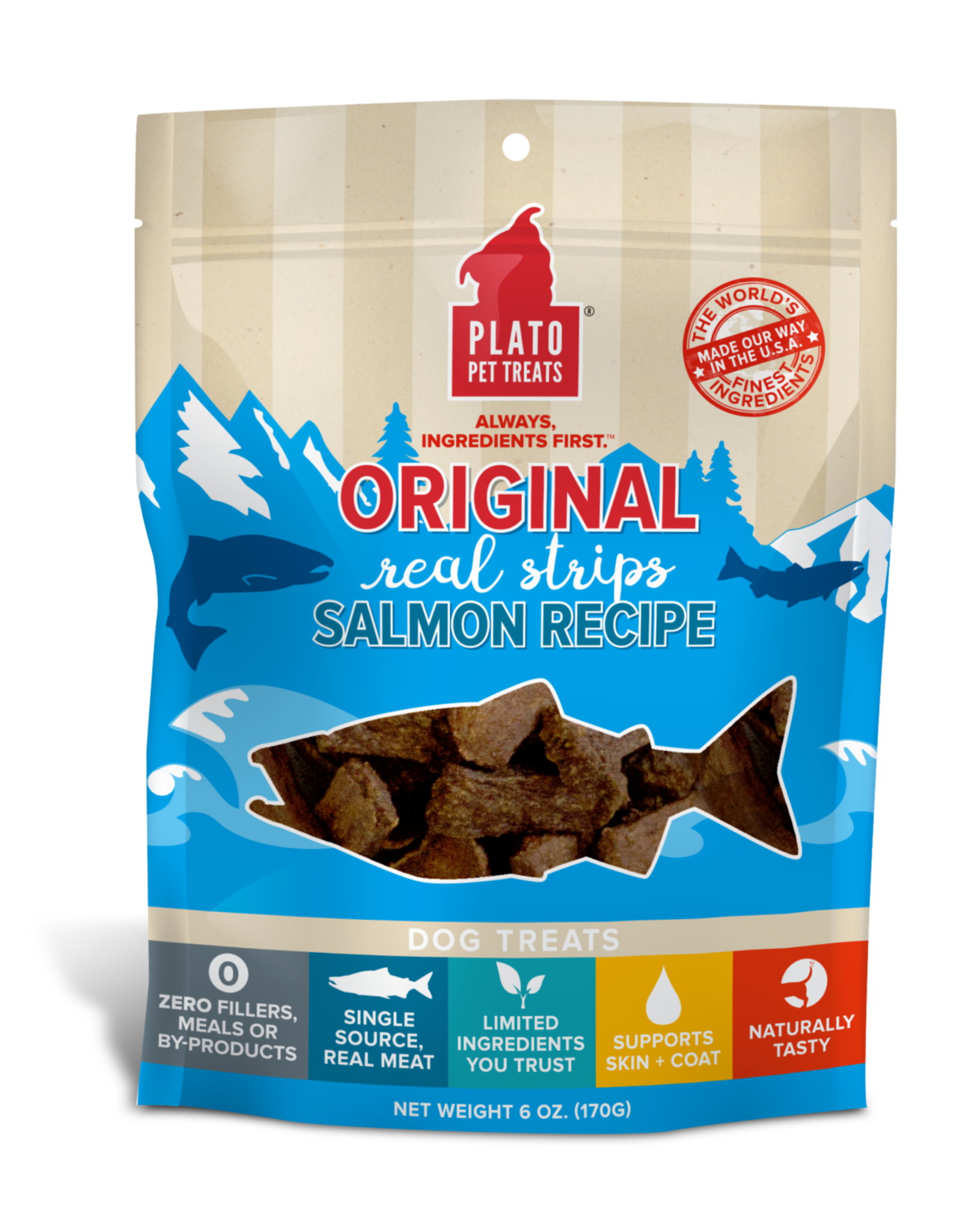 Plato Pet Treats Plato Natural Salmon Strips