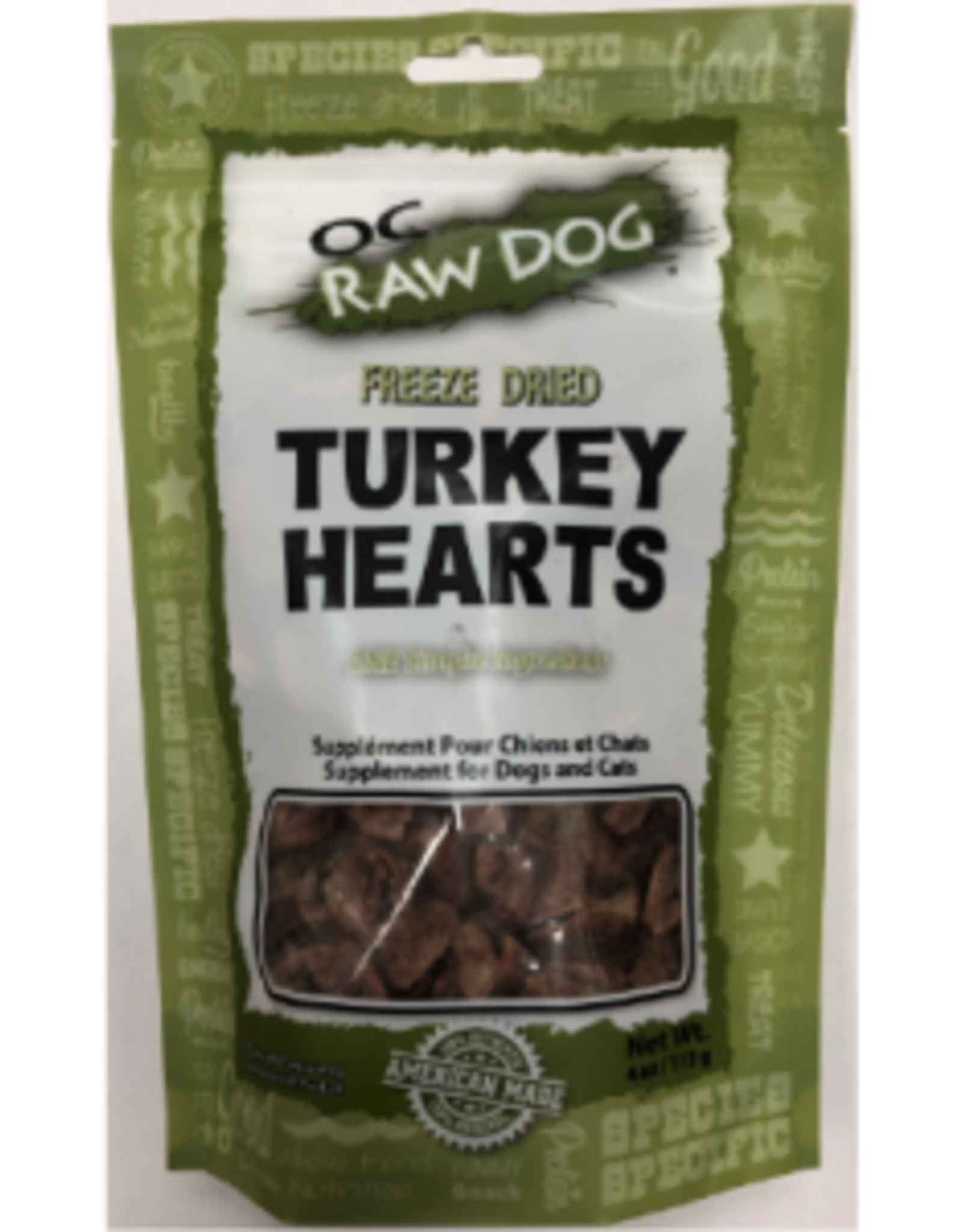 OC Raw Dog OC Raw Dog Turkey Hearts Freeze Dried 4oz