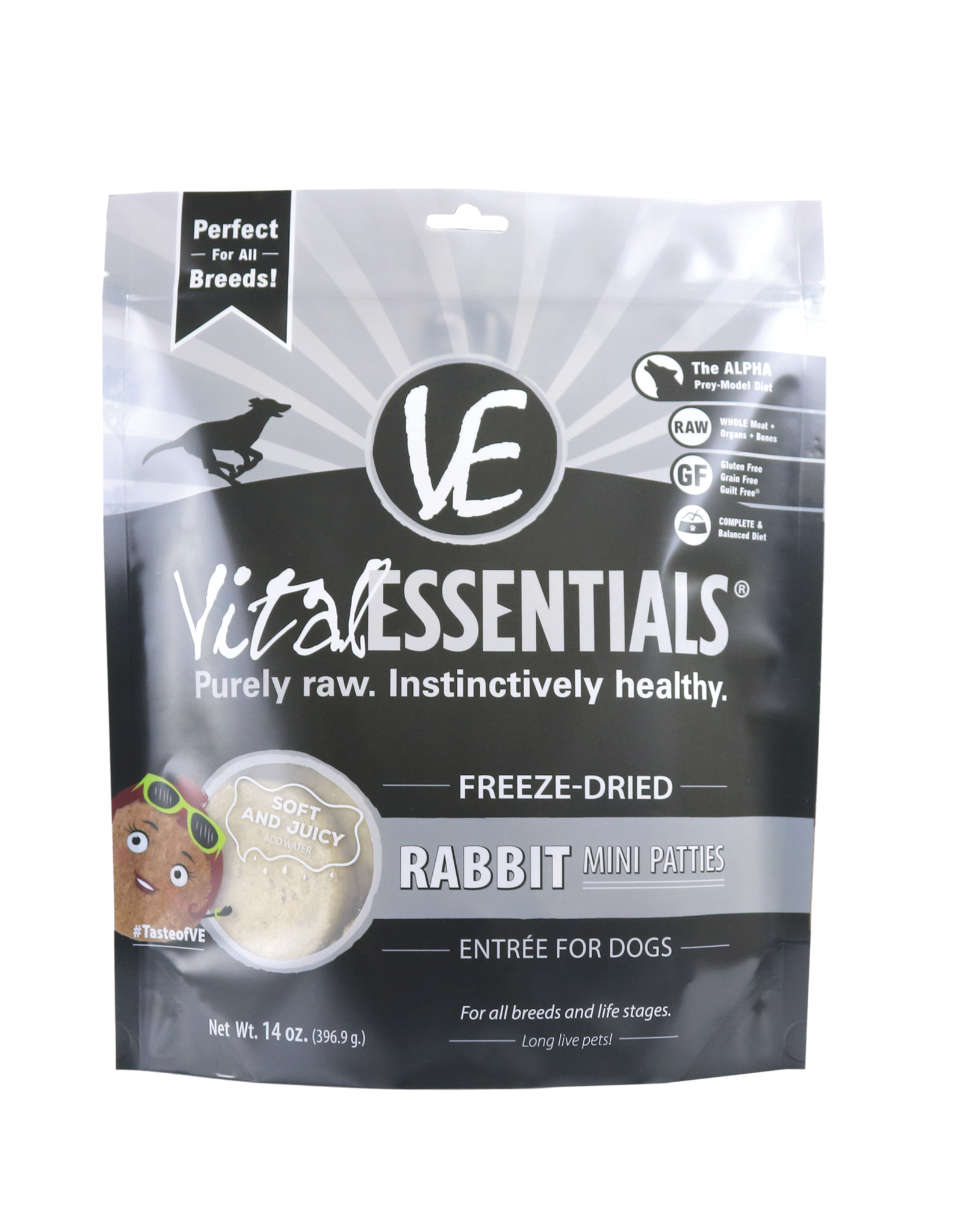 Vital Essentials Vital Essentials Dog Freeze-Dried Rabbit Mini Patties 14oz