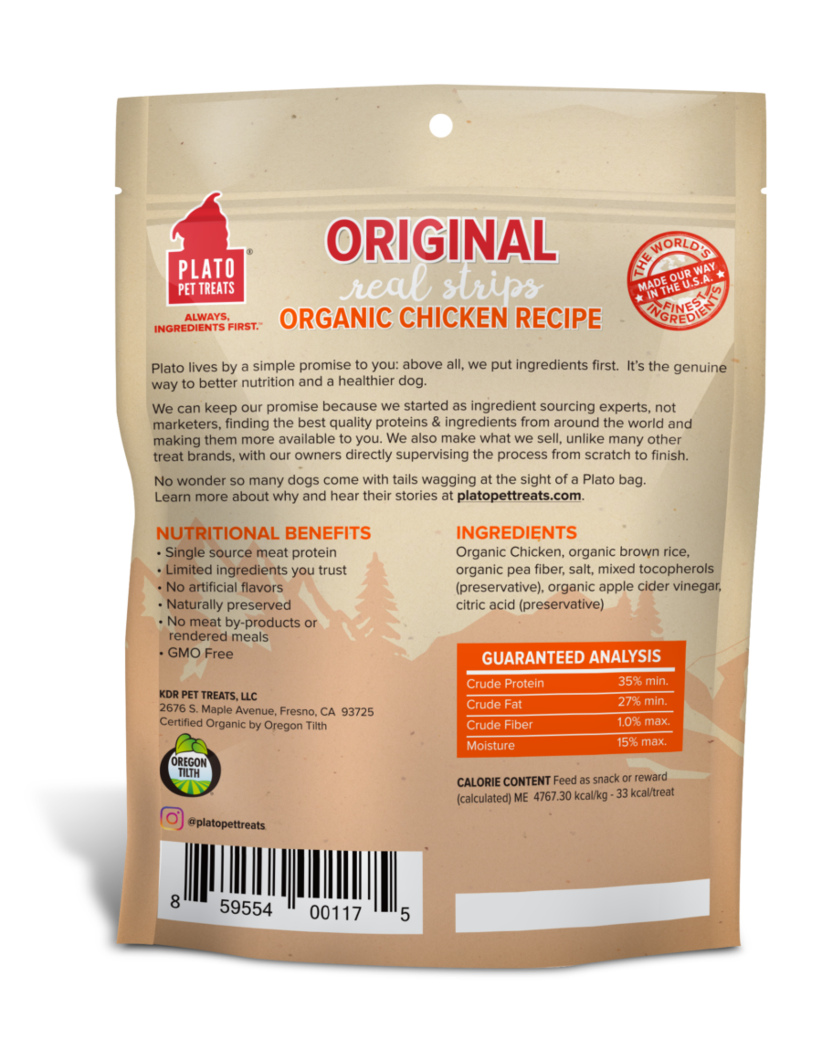 Plato Pet Treats Plato Organic Chicken Strips