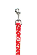 Bark Appeal Red Hibiscus Leash 3/4"