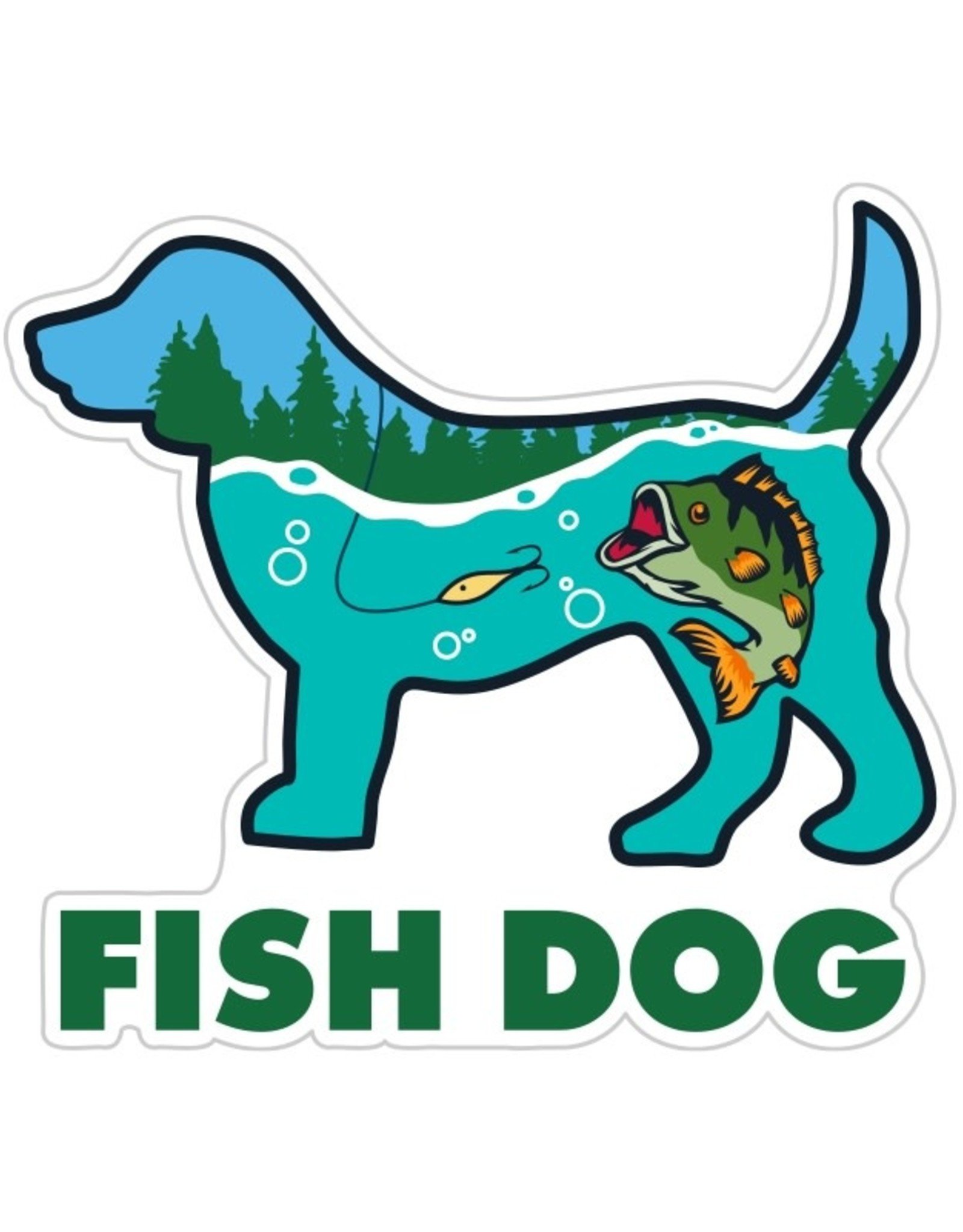 Dog Speak 3" Decal Fish Dog