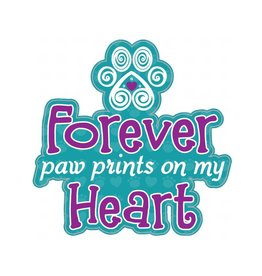 Dog Speak 3" Decal Forever Paw Prints on My Heart