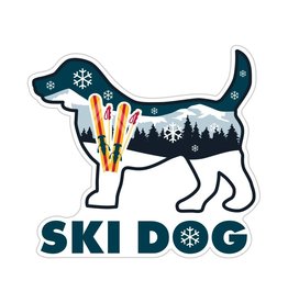 Dog Speak 3" Decal Ski Dog