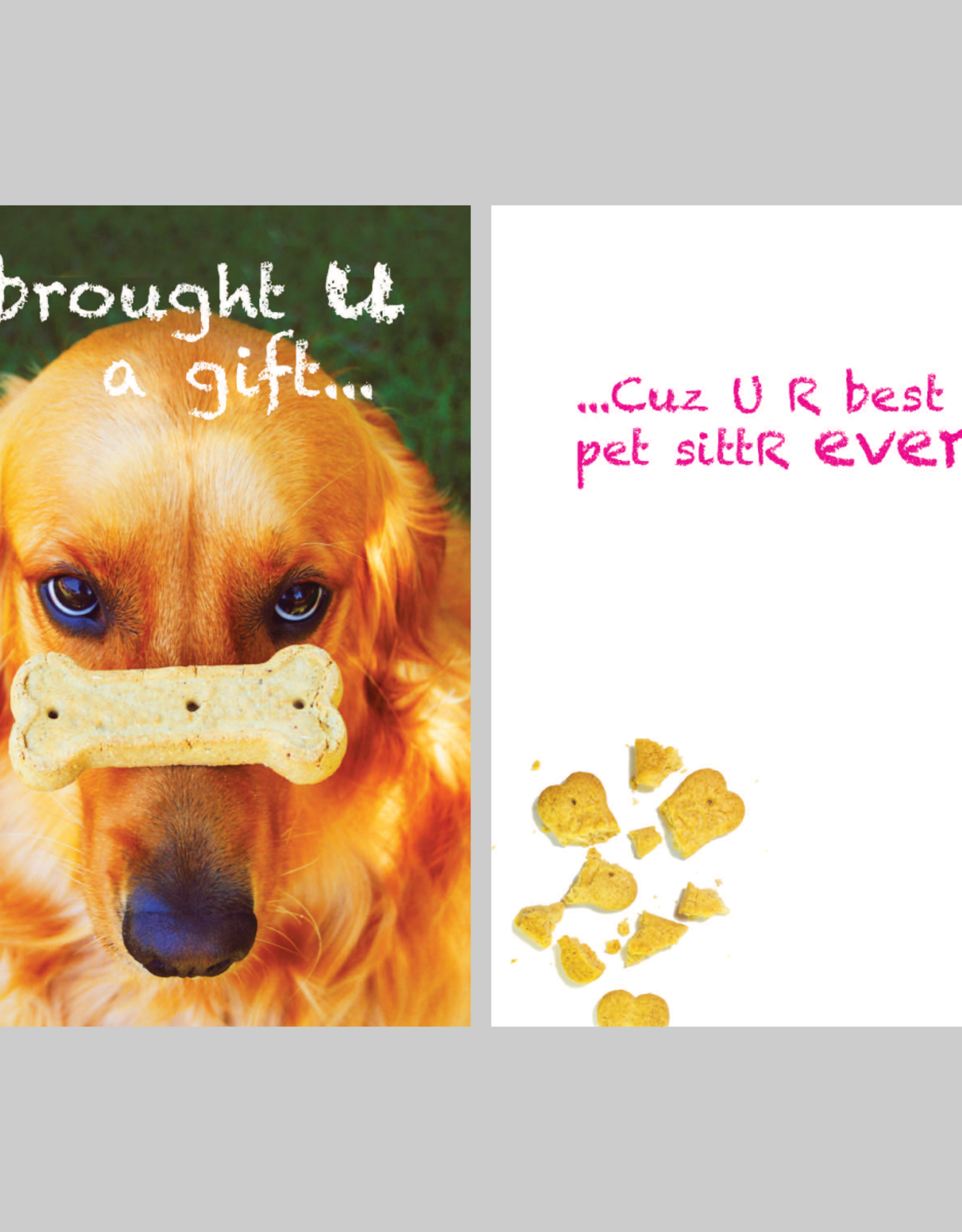 Dog Speak Dog Speak Card - Pet Sitter - i brought U a gift