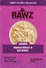 Rawz Rawz Cat Shredded Chicken & Egg 2.46oz Pouch