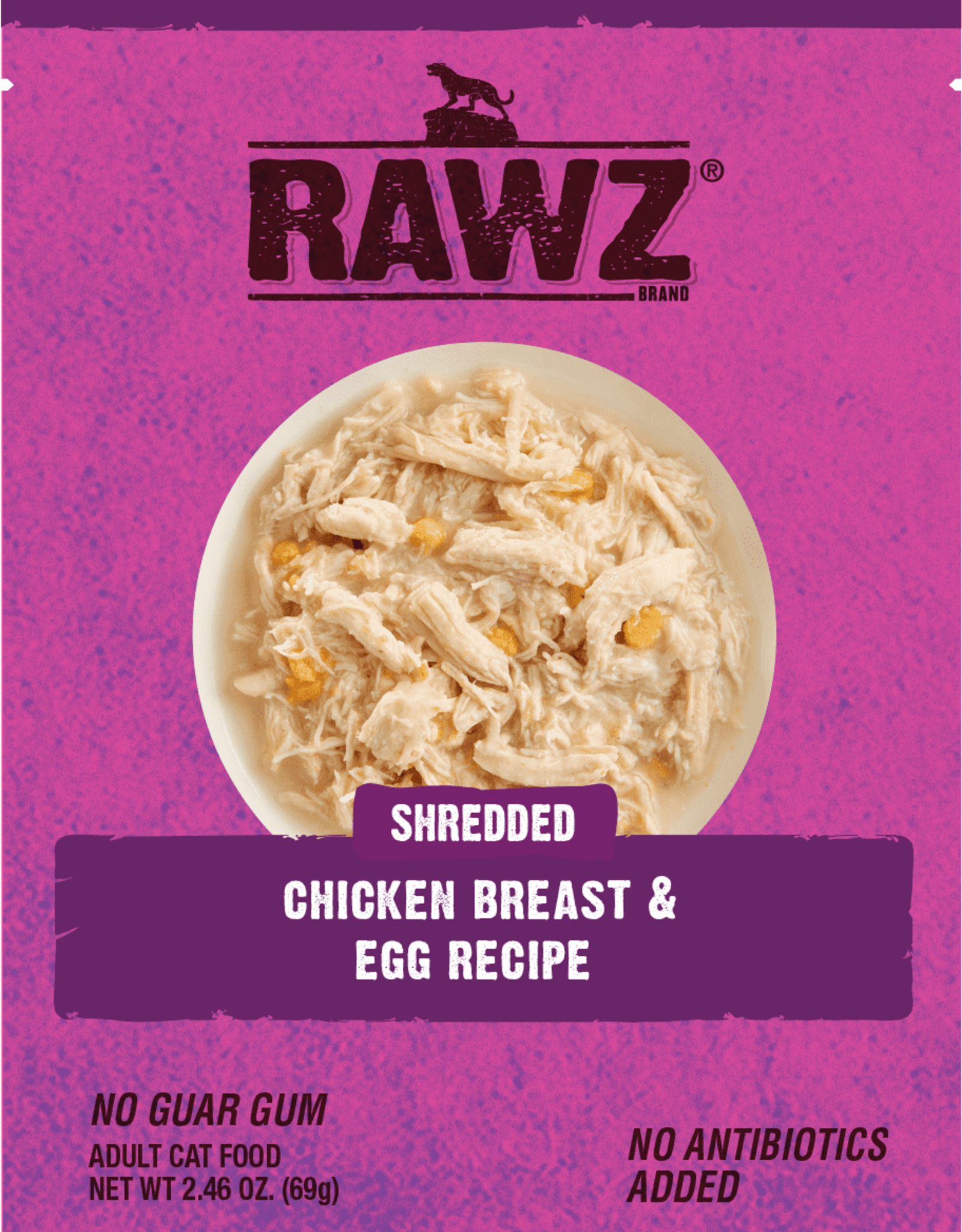 Rawz Rawz Cat Shredded Chicken & Egg 2.46oz Pouch